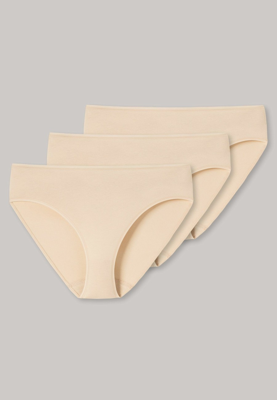 Women SCHIESSER Panties & Pants | Brief 3-Pack Organic Cotton 95/5 Sand ...